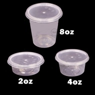 Sauce Container PP / 2oz / 4oz / 8oz / Round Disposable Plastic Food Container with Lid / Sauce Cup 