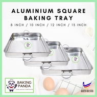Aluminium Shallow Square Cake Mould Tin (8/10/12/13inch)  | Square Baking Tray | Serving Tray | Loya