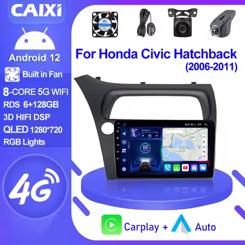 CAIXI GX9 Android 12 Carplay For Honda Civic Hatchback 2006-2011 Car Radio Multimedia gps Navigation