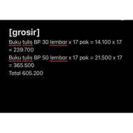 17 packs of BP 30 books + 17 packs of BP 50 books