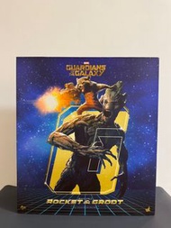 放中古已開盒Hot Toys MMS254 Guardians Of The Galaxy Rocket & Groot Set Normal Ver 1/6 Figure