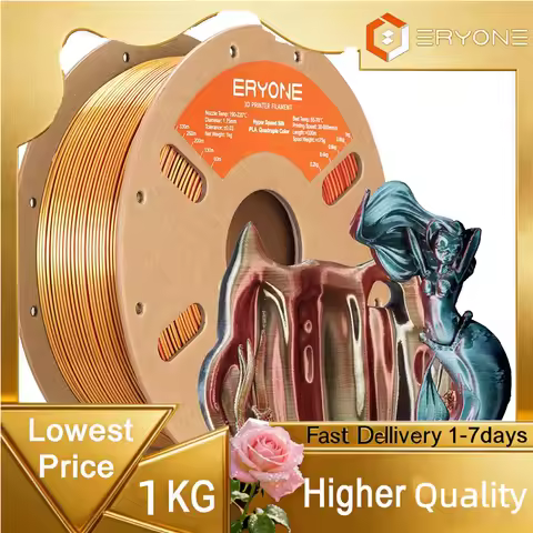 Eryone Hyper Speed Quadruple Color Silk PLA Filament 1.75mm, High Speed 500mm/s 3D Printer Filament,