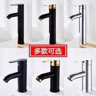 Hot and Cold Stainless Steel Faucet Washbasin Black Gold Basin Bathroom Faucet Under Counter Basin U