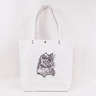 貓 刺繡 手提袋 胚布袋 購物袋 肩背袋