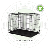 Foldable Cat & Dog Cage C306 (Black) - 91.4CM(L) x 55.9CM(W) x 65.4CM(H) / Sangkar Kucing PETZOOPET