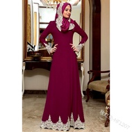 Premium Spandex Chiffon Embroidery Abaya jubah wanita muslimah Moden Fesyen Terkini Turkey Dubai Ind