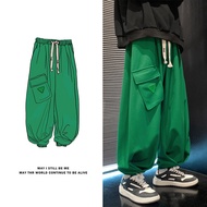 Japanese Style Cargo Pants Men's Stylish Niche Bloomers Overweight People plus Size Loose Oversize Waffle Sweatpants