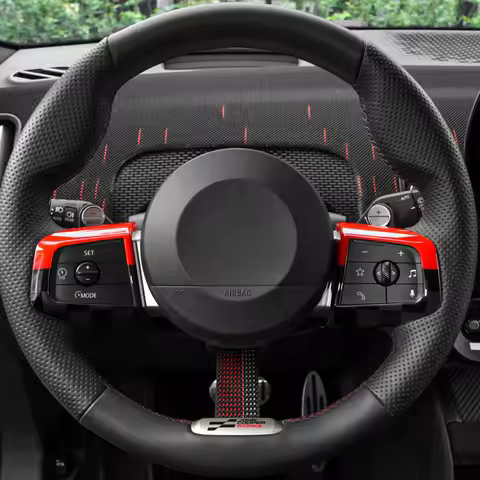 2PCS Car Steering Wheel Button Stickers for Mini Cooper J01 J05 U25 F66 2024 2025 Interior Styling A