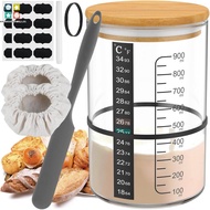 Sourdough Starter Jar Kit 900ml Sourdough Starter Container Glass Sourdough Fermentation Jar Wide Mo