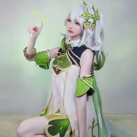 New 2026 Ready-to-Ship Genshin Impact Nahida Cosplay Costume Anime Xiao Cao Shen Wig Headpiece Feath