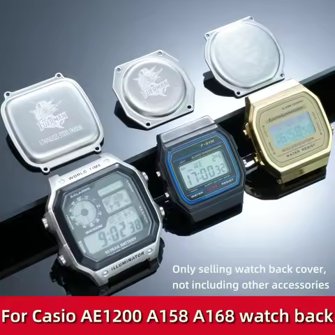 Replacement Watch Accessories For Casio AE-1200WH AE1300 WS-1700 Stainless Stell Watch Back A158 F91