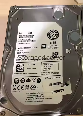 For DELL ST8000NM014A 00N660 8T 7.2K 3.5 SAS 12Gb 256M HDD