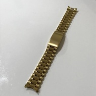 18mm 錶耳寬度，金色總統型錶鍊，金屬錶鍊錶帶/錶帶，適用於精工、西鐵城等品牌手錶。
