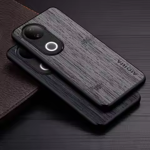 Case for vivo V50 V60 V40 Pro V40 5G funda bamboo wood pattern Leather new phone cover Luxury coque 