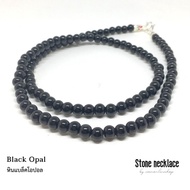 Stone Necklace-Black opal Size 6 Mm. by siamonlineshop
