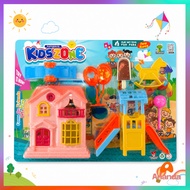 Kids Zone Mini Playground Toys | Slide & Horse House Playset A1339