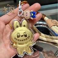 999 Pure Gold labubu Mobile Phone Lanyard 20mg Creative Gift School Bag Ornaments Girlfriend 25.9.14