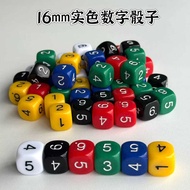 16mm Solid Color Number Dice Round Character Colorful Dice 1-6 Number Dice New Material Acrylic Dice