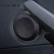 Carbon fiber For BMW 3 Series E90 X1 E84 Car door Speaker Decorative Circle Sticker Loudspeaker Car Styling Interior Acc