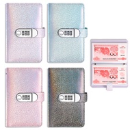 Portable Account Book Storage 50sheets Leather Budget Planner Password Lock Savings Book for Persona