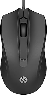 HP Wired Mouse 100 - Precise Optical Sensor with 1600 DPI - Easy USB Connection - Ambidextrous Desig