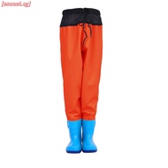 [ANSOUL] High Waist Youth Fishing Waders with Boots Waist length pants