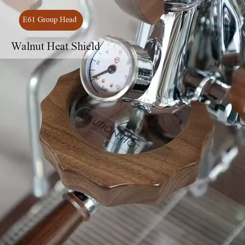 Solid Walnut Heat Shield for E61 Group Head Compatible with Lelit, Faema, Rocket, and ECM espresso m