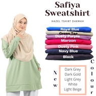 Safiya Woman Sweatshirt Jersey Muslimah  |Labuh | Long Sleeve | Plussize | Loose| - HAZEL TD