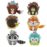 12pcs (CW3) Cupcake Wrapper Exotic Animal/ Cupcake Decoration