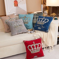 Fabric Household Supplies Scandinavian Pillow Cover Crown 45cm Jacquard Large Cushion Living Room Pillowcase Sofa Back Cushion Sets