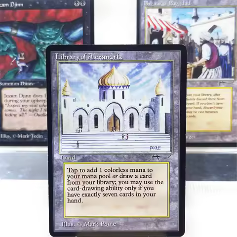 ARN Normal3-Ⅰ01 Tcg cards proxy magic the Bazaar of Baghdad Library of Alexandri Juzam Djinn Diamond