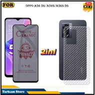 2IN1 Tempered Glass Oppo A56 5G/A56S/A56S 5G Anti-Scratch Full Cover Screen Protector Elegant