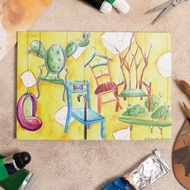Chair collection | A5 watercolor art prints | post card