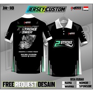 Custom 2-STROKE Racing Jersey Full Printing - Collared T-Shirt POLO, V-Neck Premium Dryfit Material 