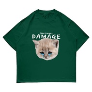 Emotional Damage Crying Cat Graphic T-Shirt for Men - Funny Cute Animal Design Soft Cotton Tee Casua