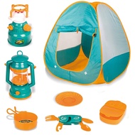 7pcs Kids Pop Up Play Tent with Camping Gear Outdoor Toy Tools Camp Sets