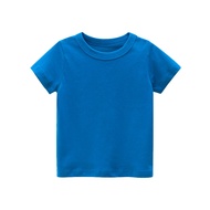 LJMOFA Kids T-shirt Pure Cotton Thin Style Solid Color Candy High-Quality Short-Sleeve Tops for Boys