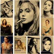 Angelina Jolie Vintage Poster Kraft Paper Prints and Posters Home Room Bar Cafe Movie Theater Decor 