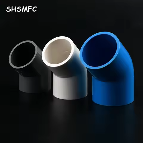 20 25 32 40 50 63 75mm ID 45 Degree Elbow PVC Tube Joint Pipe Fitting Garden Adapter Water Connector
