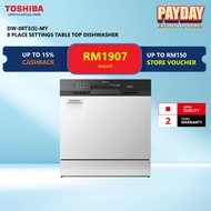 Toshiba DW-08T3(S)-MY TABLE 8 Place Settings Table Top Dishwasher (Silver colour) /Mesin Basuh Pingg