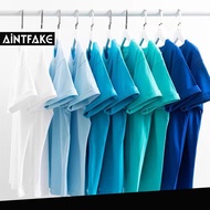 Aintfake Unisex Plain Tee- BLUE PALLET Colour- Size S - XL (Short Sleeve) 100% Cotton- Buatan Malays