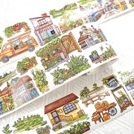 (1BF) washi tape pastel train home shop scenery tape