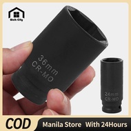6 Point Impact Wrench Socket 1/2In 24 36mm Industrial Long Socket For Car Repair