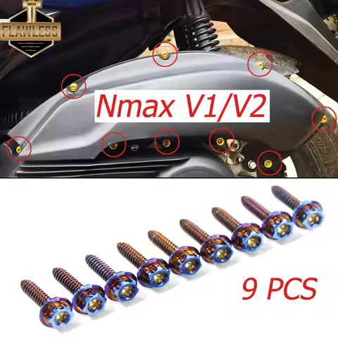 FLAWLESSTI Gr5 Titanium Bolts Crankcase Brake Disc Rear Shock Engine Oil Bolts For Yamaha Nmax V1 V2