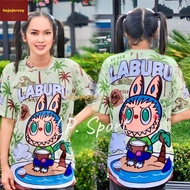LABUBU T Shirt Baju Jersey New Trend Airport Model Day Children's and Adult Shirts: Microfiber Thail