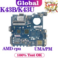 Notebook La-7321p Mainboard Untuk Asus X43u K43u X43b K43by K43br X43br K43b Motherboard Laptop Amd 