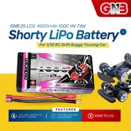 GNB40002S100iHV // Gaoneng GNB 2S 7.6V 4000mAh 100C LCG Shorty 4mm Bullet Hard Case LiPo Battery