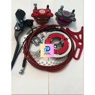 Combo phanh đĩa sau xe điện + kèm tay phanh bình dầu liền gắn mọi dòng xe {tặng ốc Long đèn)