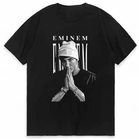 Rapper Eminem Graphic Print T Shirt Vintage Fashion Casual Crew Neck Short Sleeve T Shirt Women