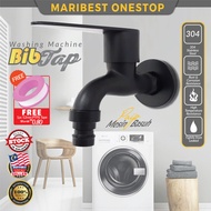 BLK-304266SS Washing Machine Bib Tap Stainless Steel Wall Mounted Outdoor Water Tap Paip Dinding Pai